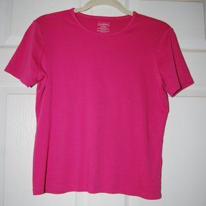 LL Bean S/S Cotton Tee Pink Reg Med